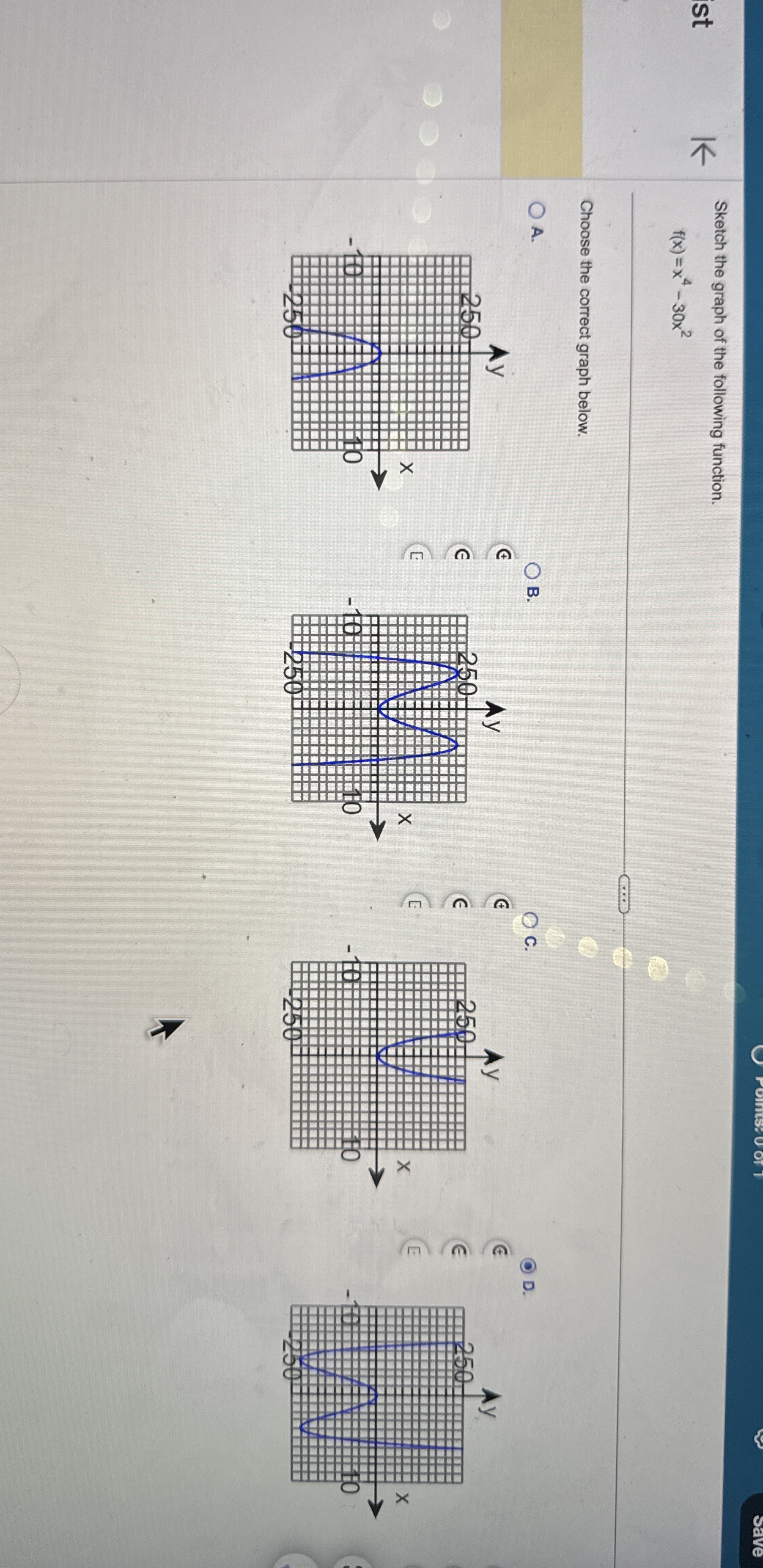 Sketch the graph of the following function. f ( x