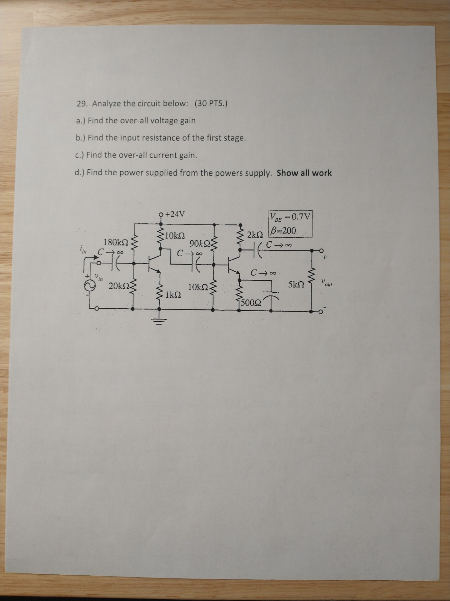 2 9 . Analyze the circuit below: ( 3 0 PTS . ) a