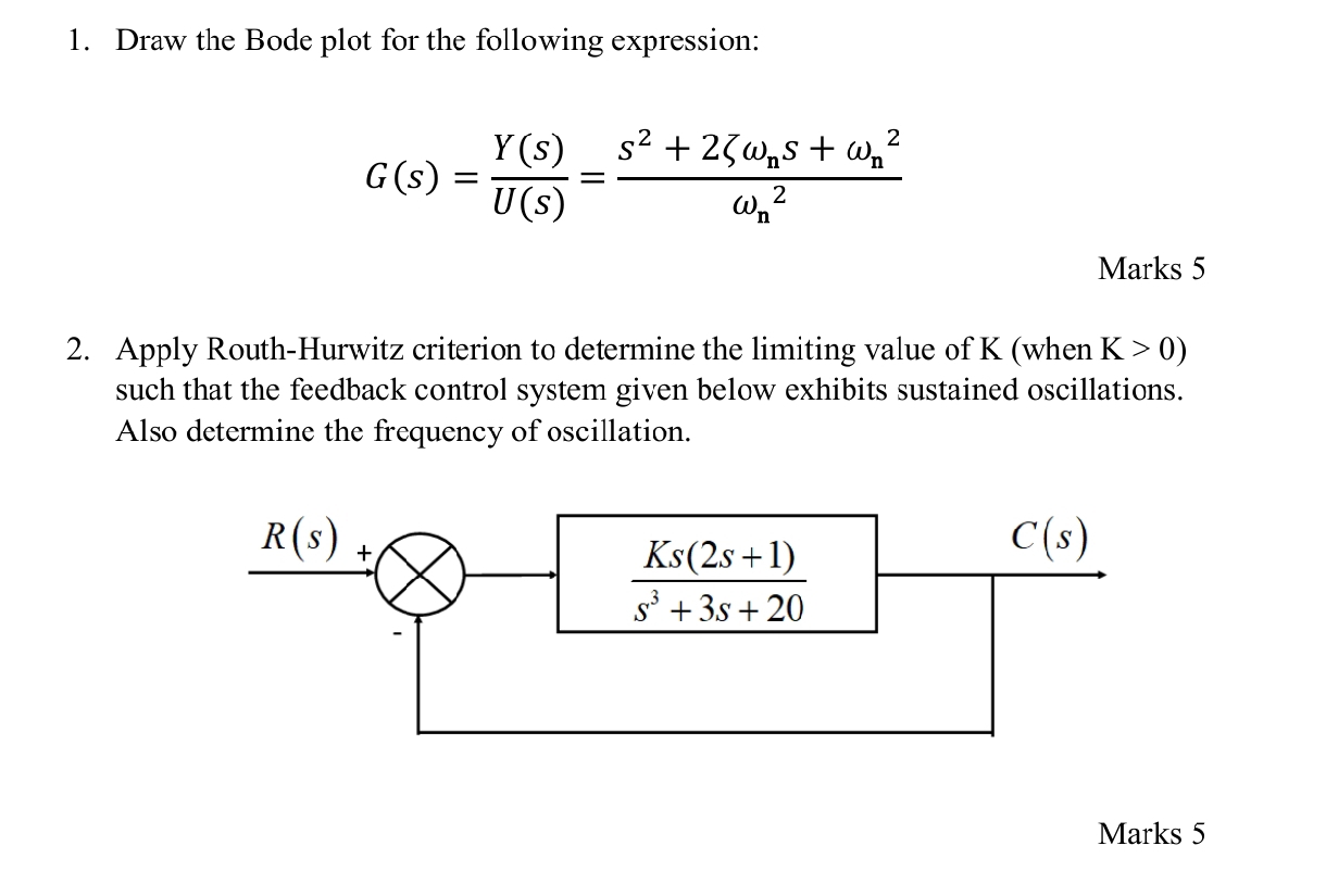 Draw the Bode plot for the following expression: