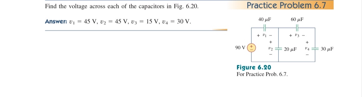 Find the voltage across each of the capacitors in