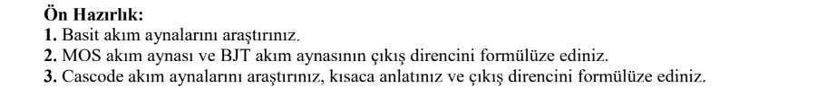 n Haz rl k: Basit ak m aynalar n ara tr n z . MOS