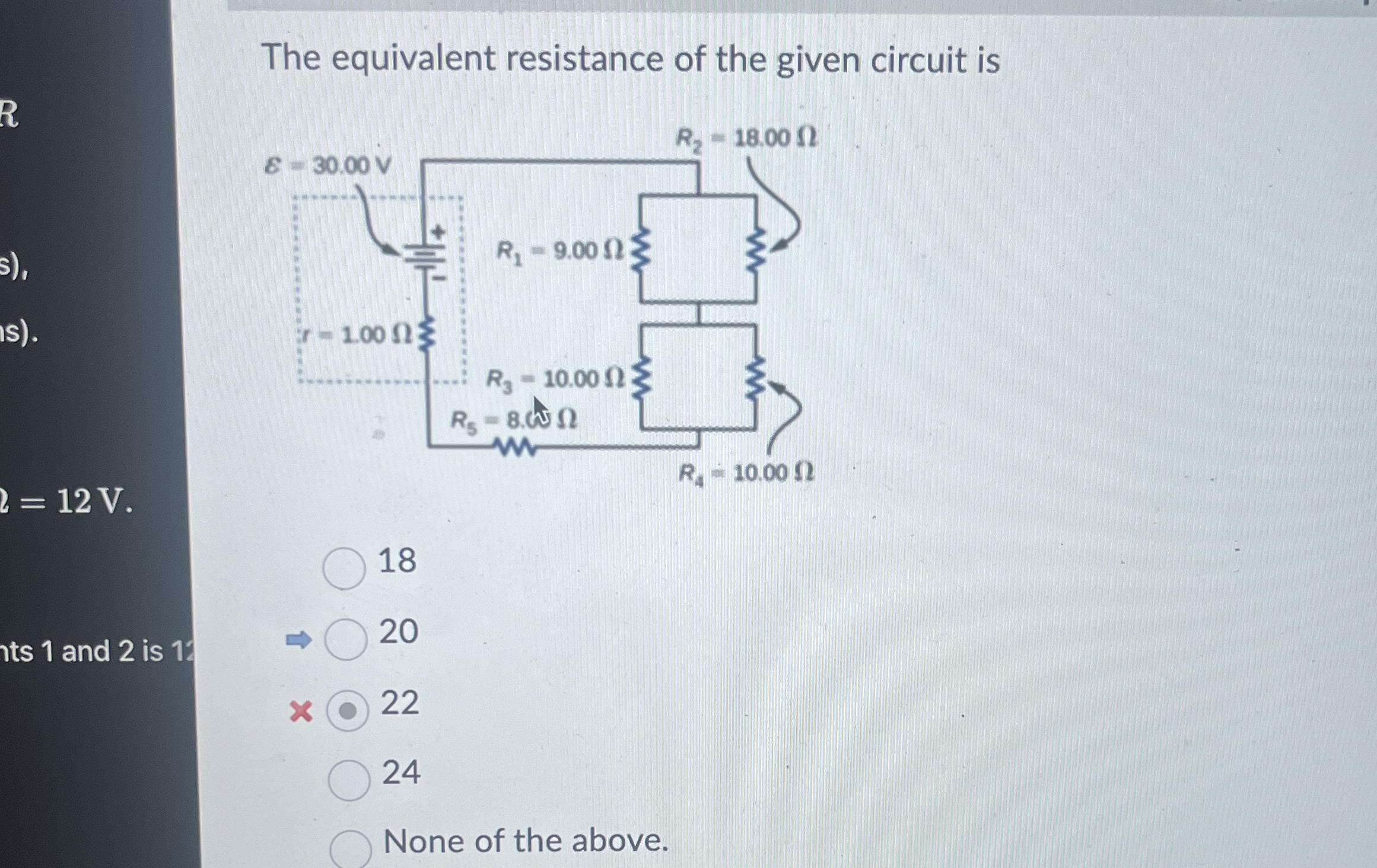 The equivalent resistance of the given circuit is