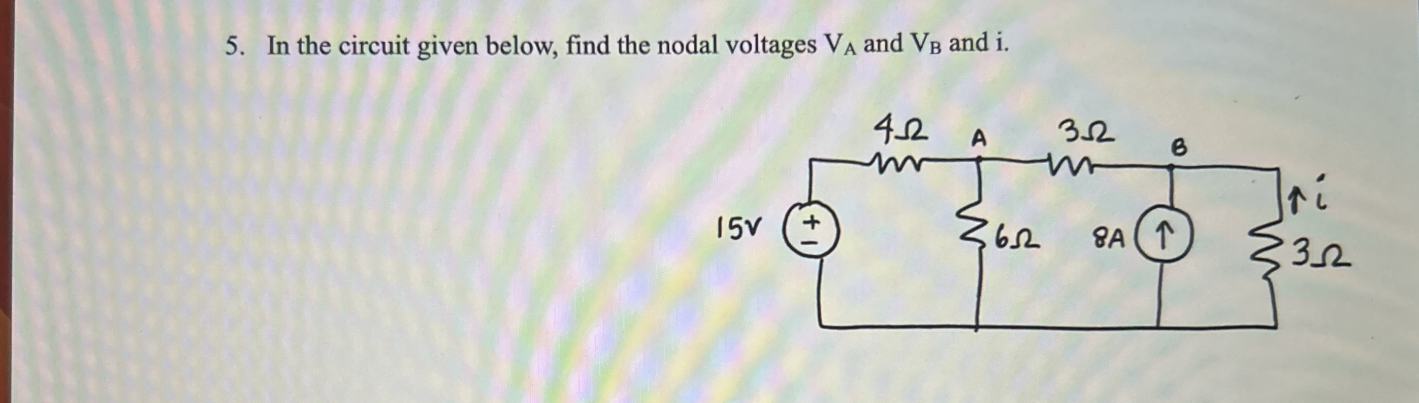 In the circuit given below, find the nodal