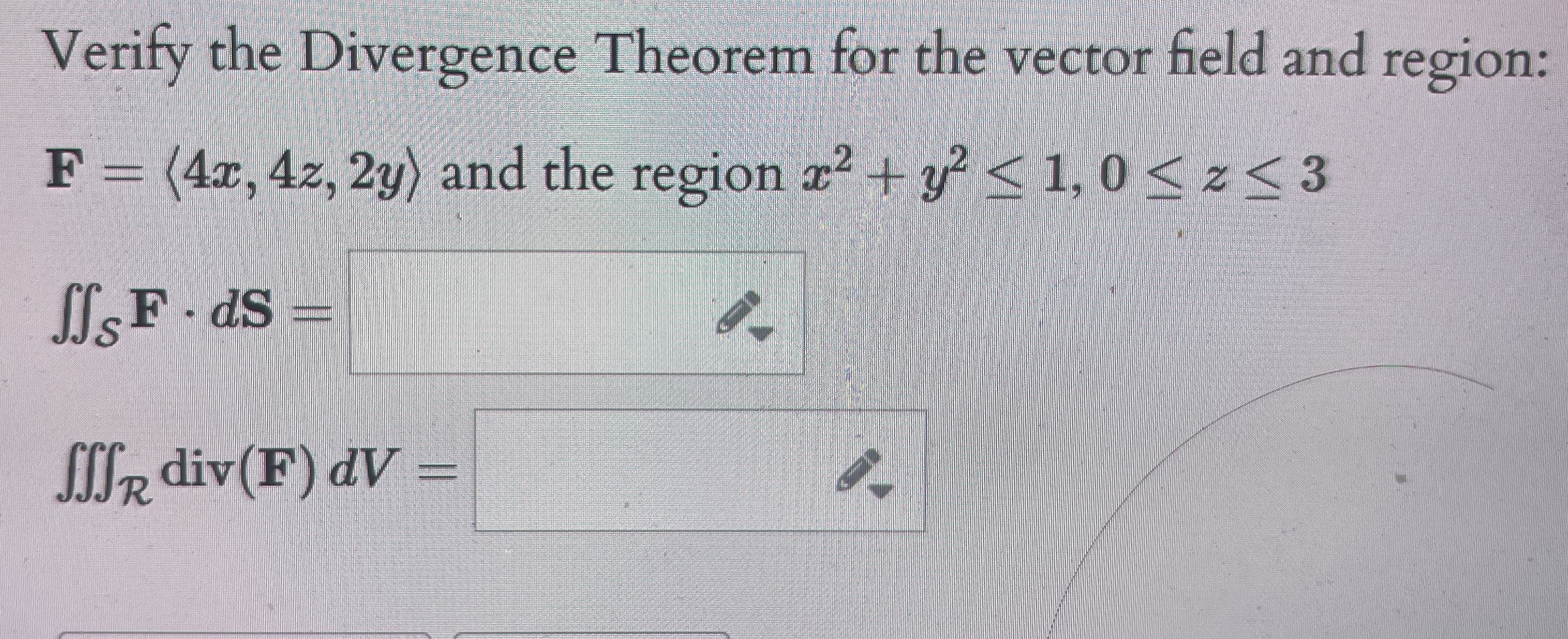 Verify the Divergence Theorem for the vector