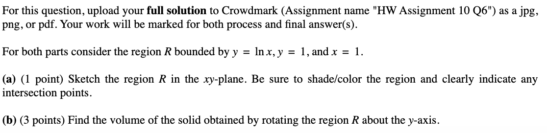 For this question, upload your full solution to