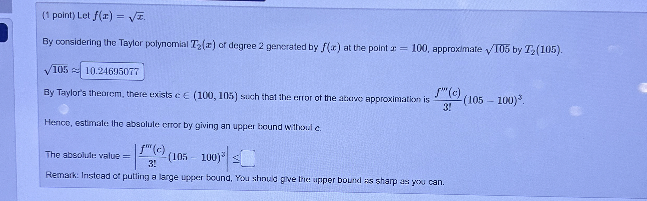 ( 1 point ) Let f ( x ) = x 2 . By considering