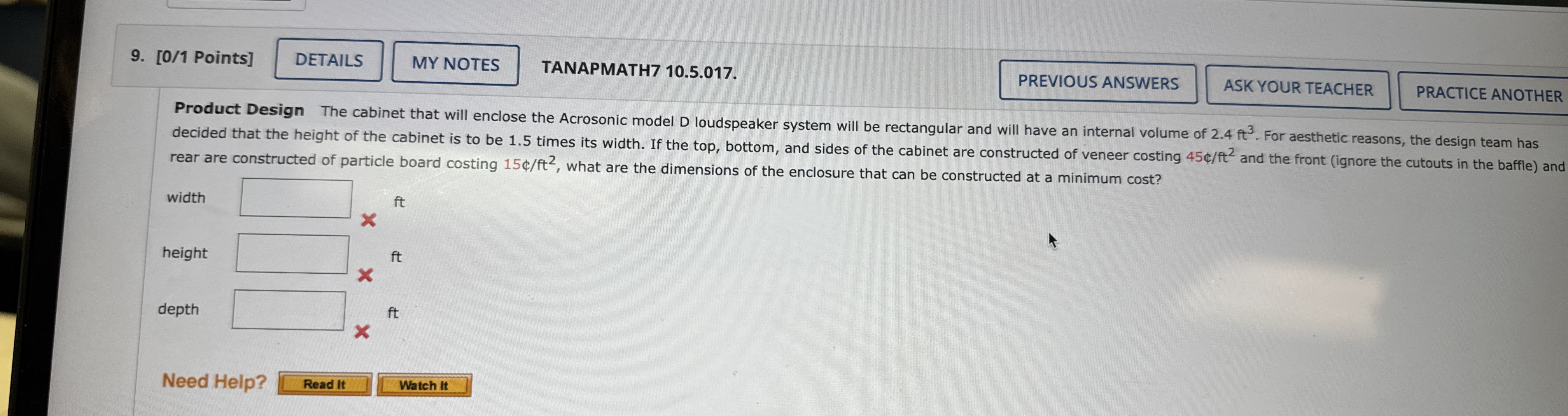 [ 0 / 1 Points ] TANAPMATH 7 1 0 . 5 . 0 1 7 .