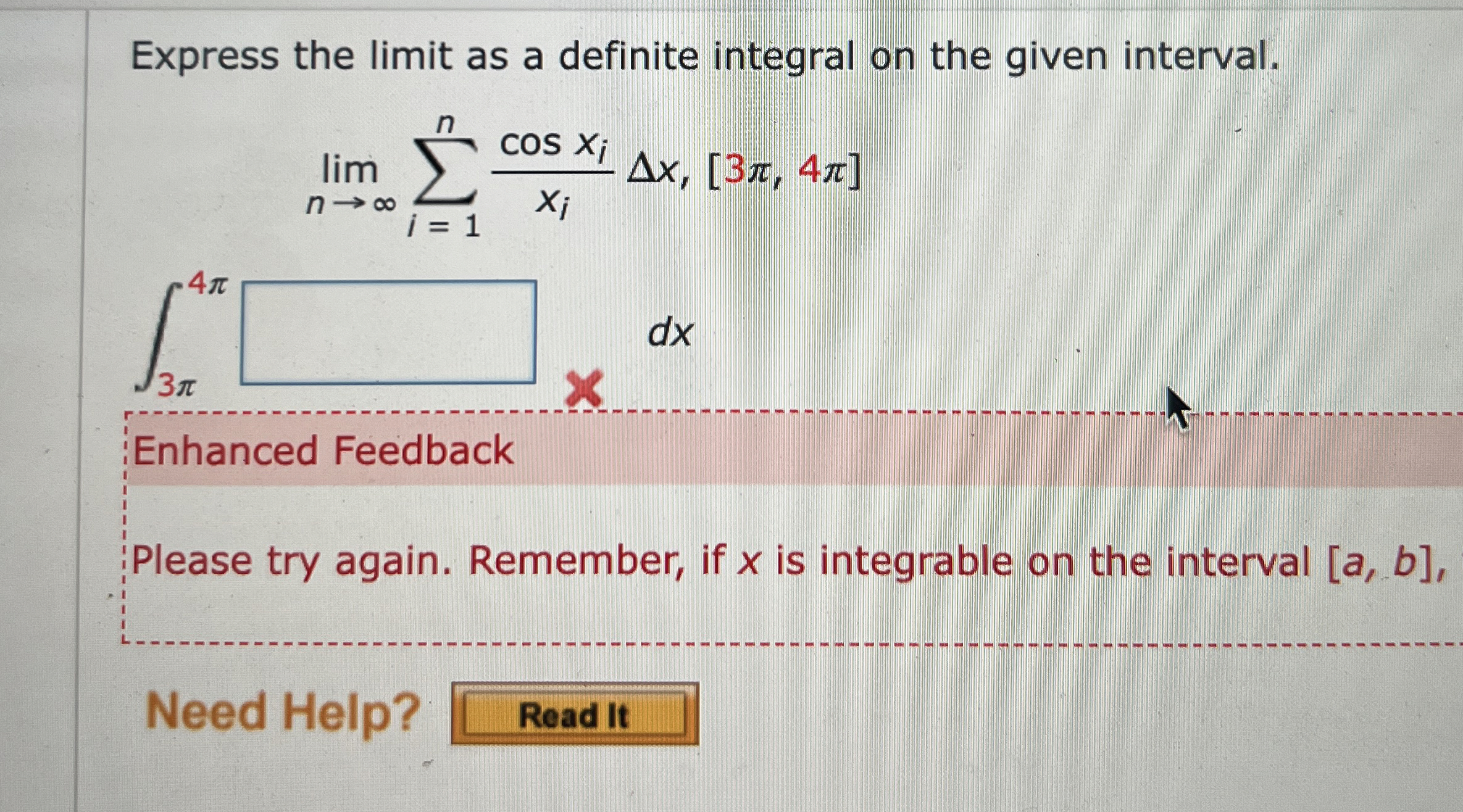 Express the limit as a definite integral on the