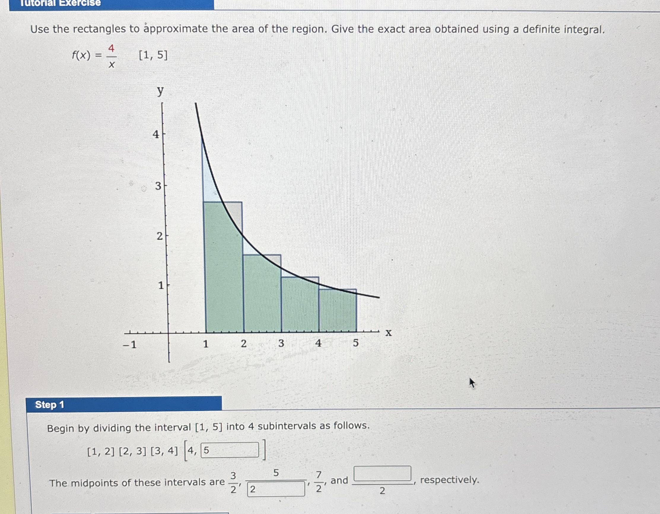 Use the rectangles to approximate the area of the