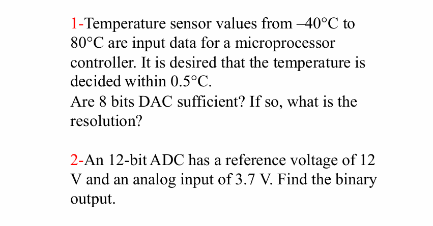 1 - Temperature sensor values from \ ( - 4 0 ^ {