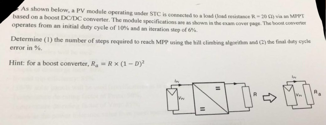 As shown below, a PV module operating under STC