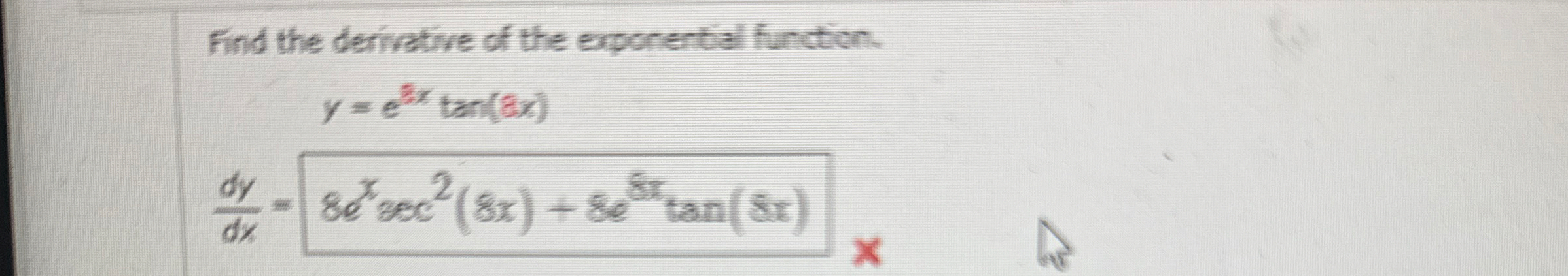 Find the derivative of the exponertial function.