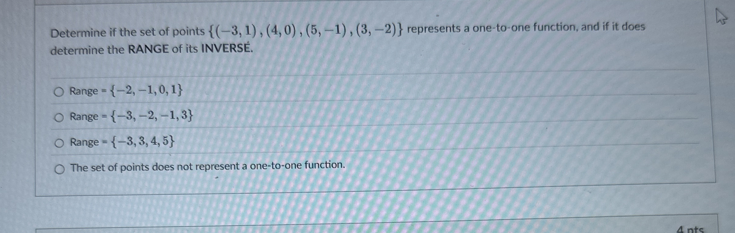 Determine if the set of points { ( - 3 , 1 ) , (
