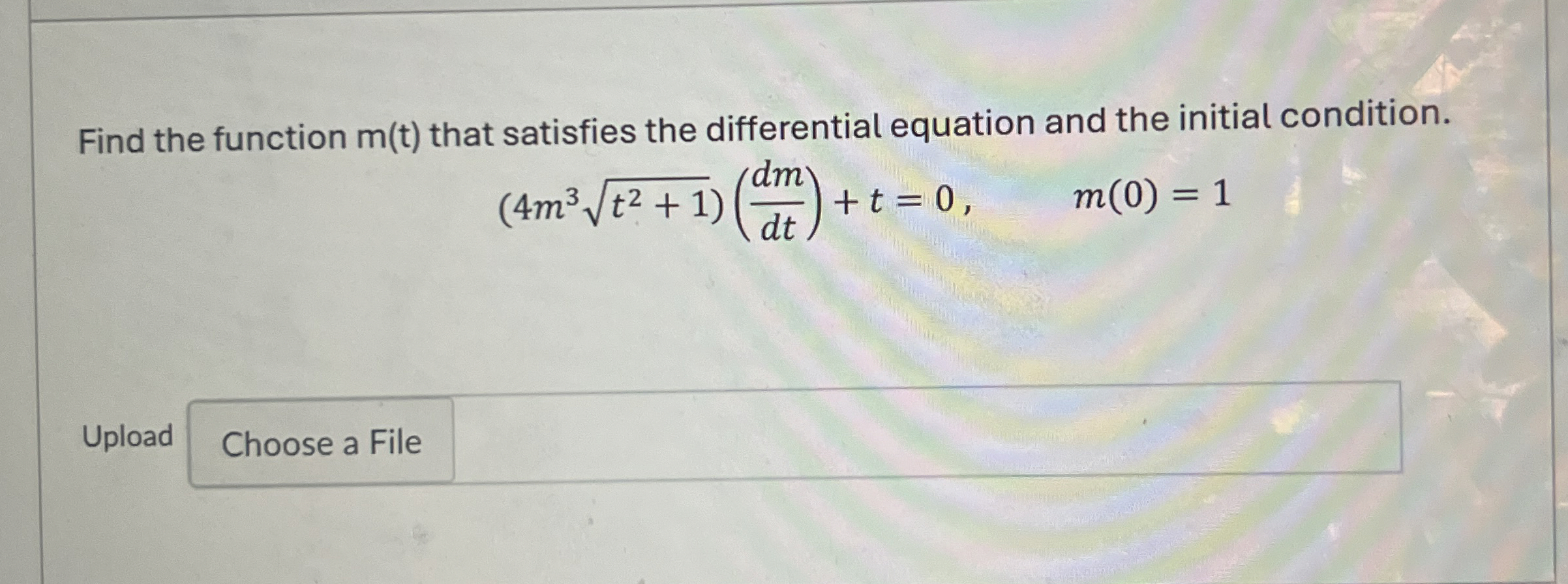 Find the function m ( t ) that satisfies the