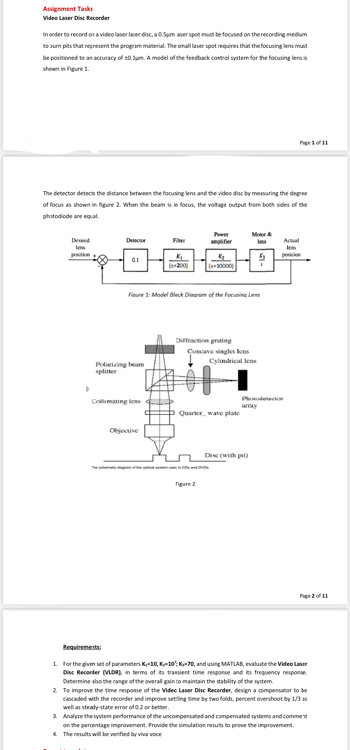 Assignment Tasks Video Laser Disc Recorder (