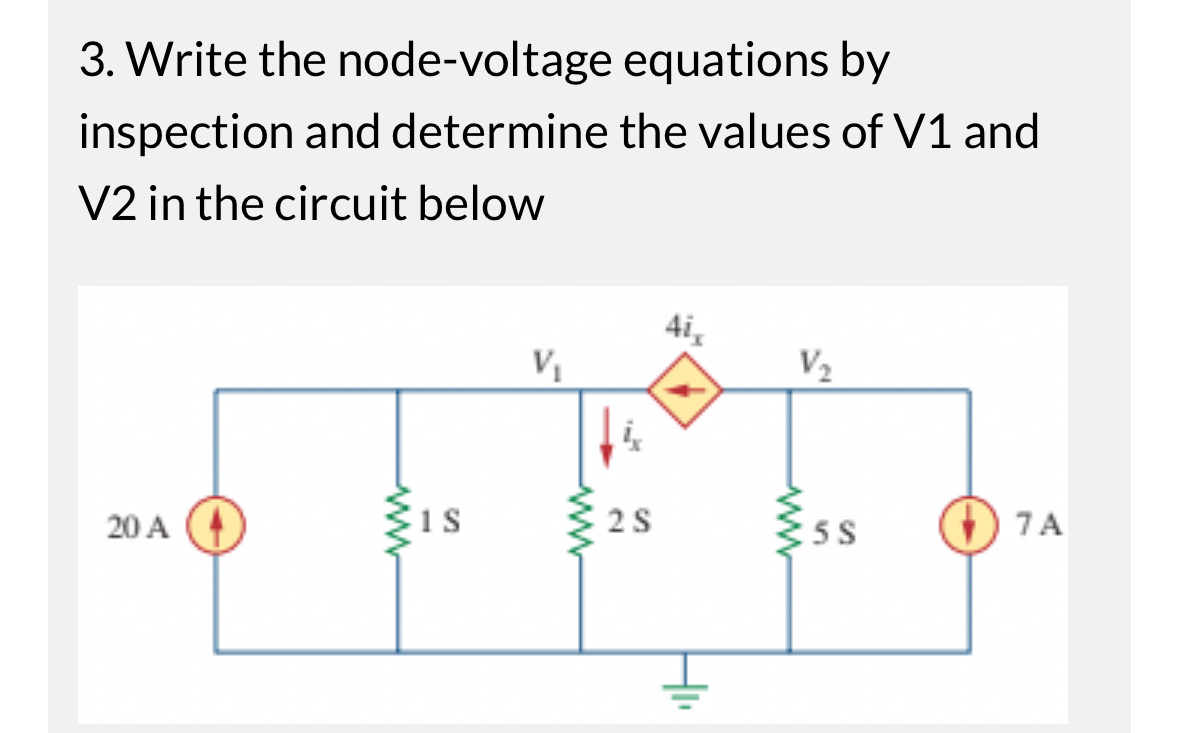 Write the node - voltage equations by inspection