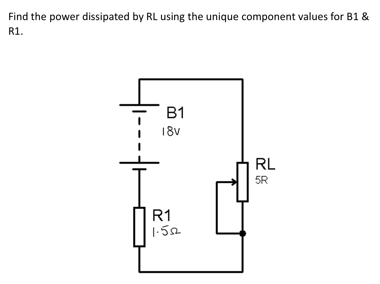 Find the power dissipated by RL using the unique