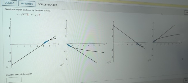 SCALCET 9 6 . 1 . 0 2 2 . Sketch the region