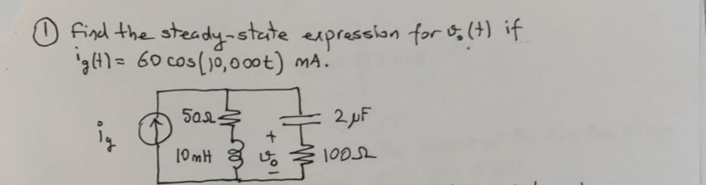 ( 1 ) Find the steady - state expression for v 0