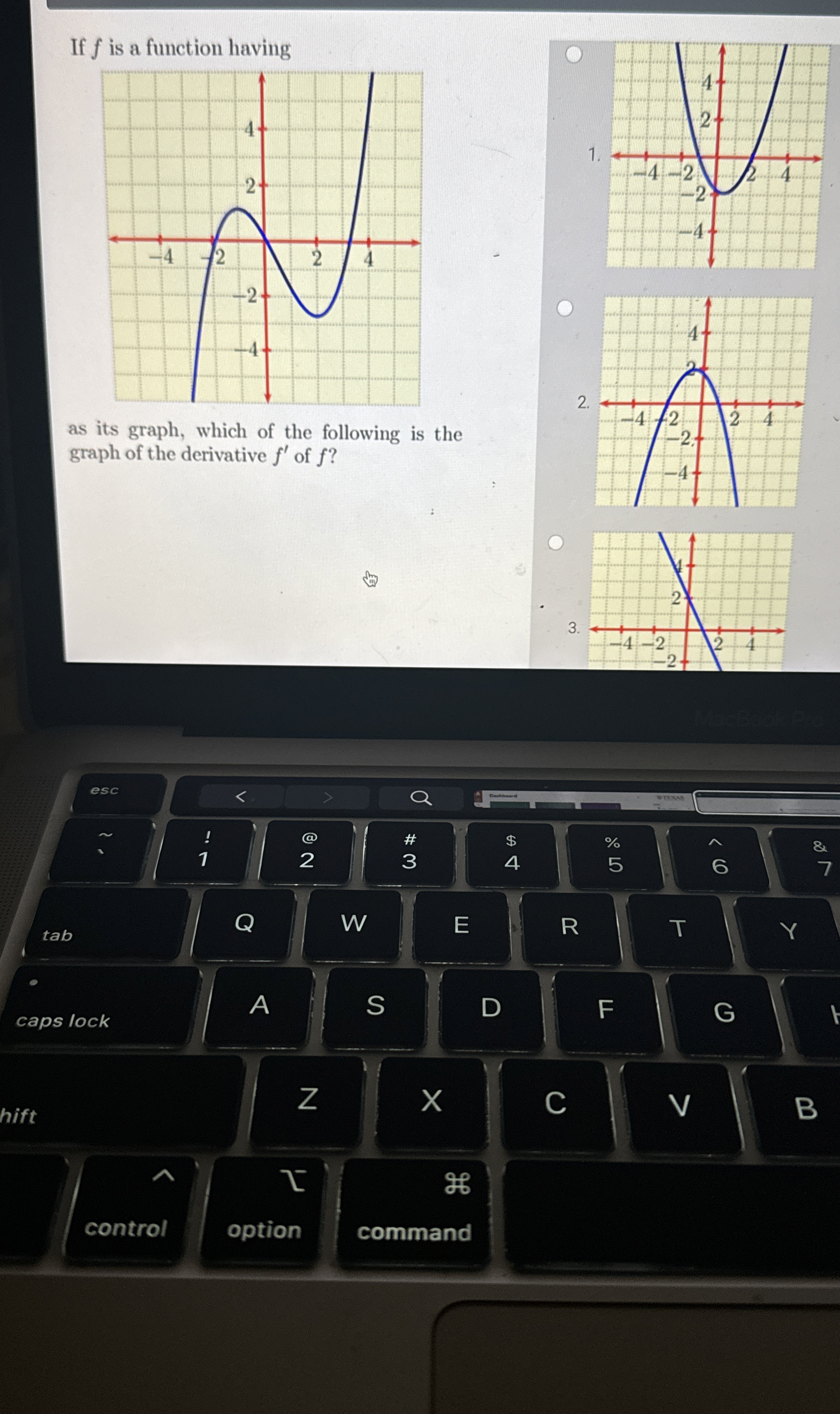 If f is a function having as its graph, which of