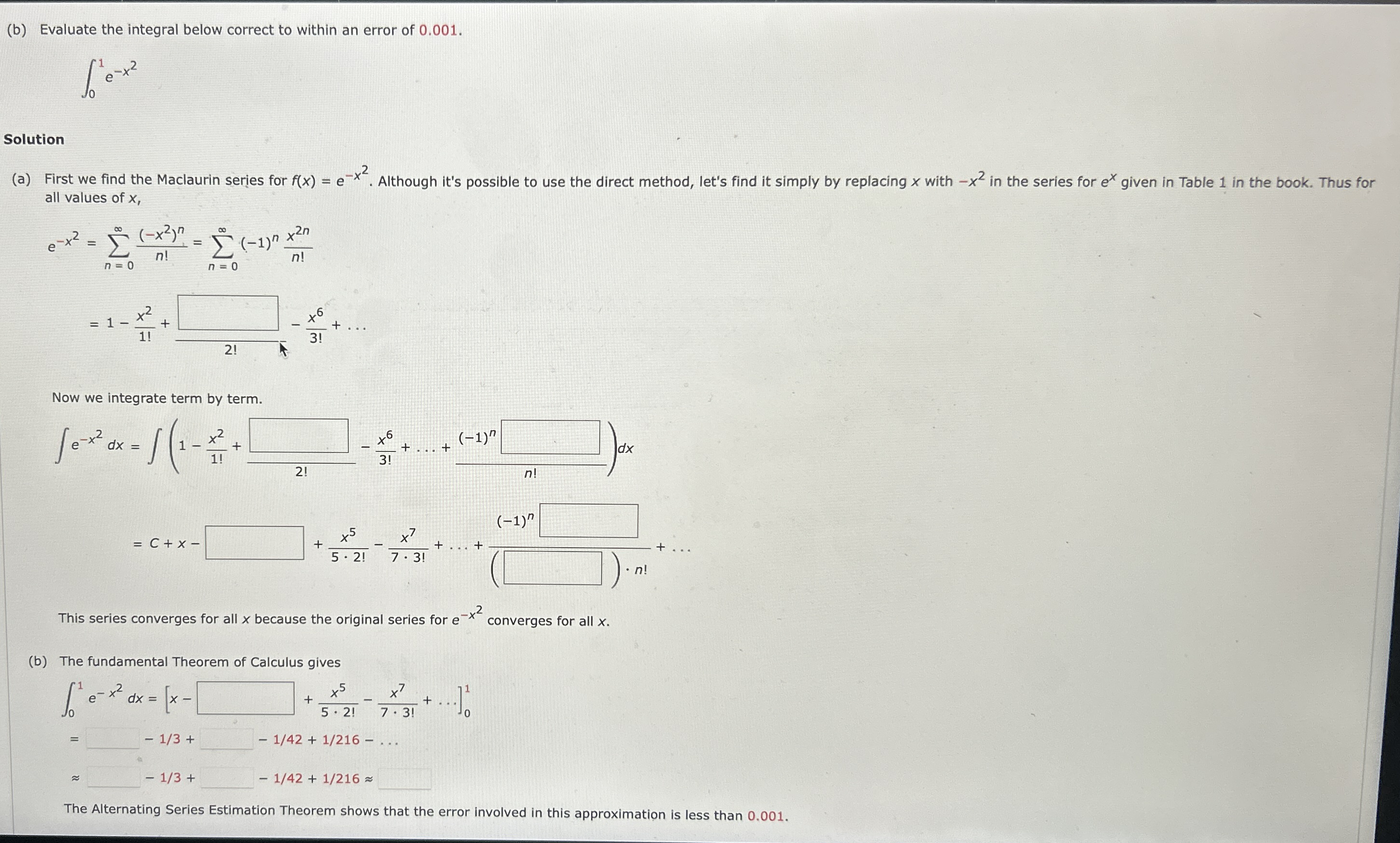 ( b ) Evaluate the integral below correct to