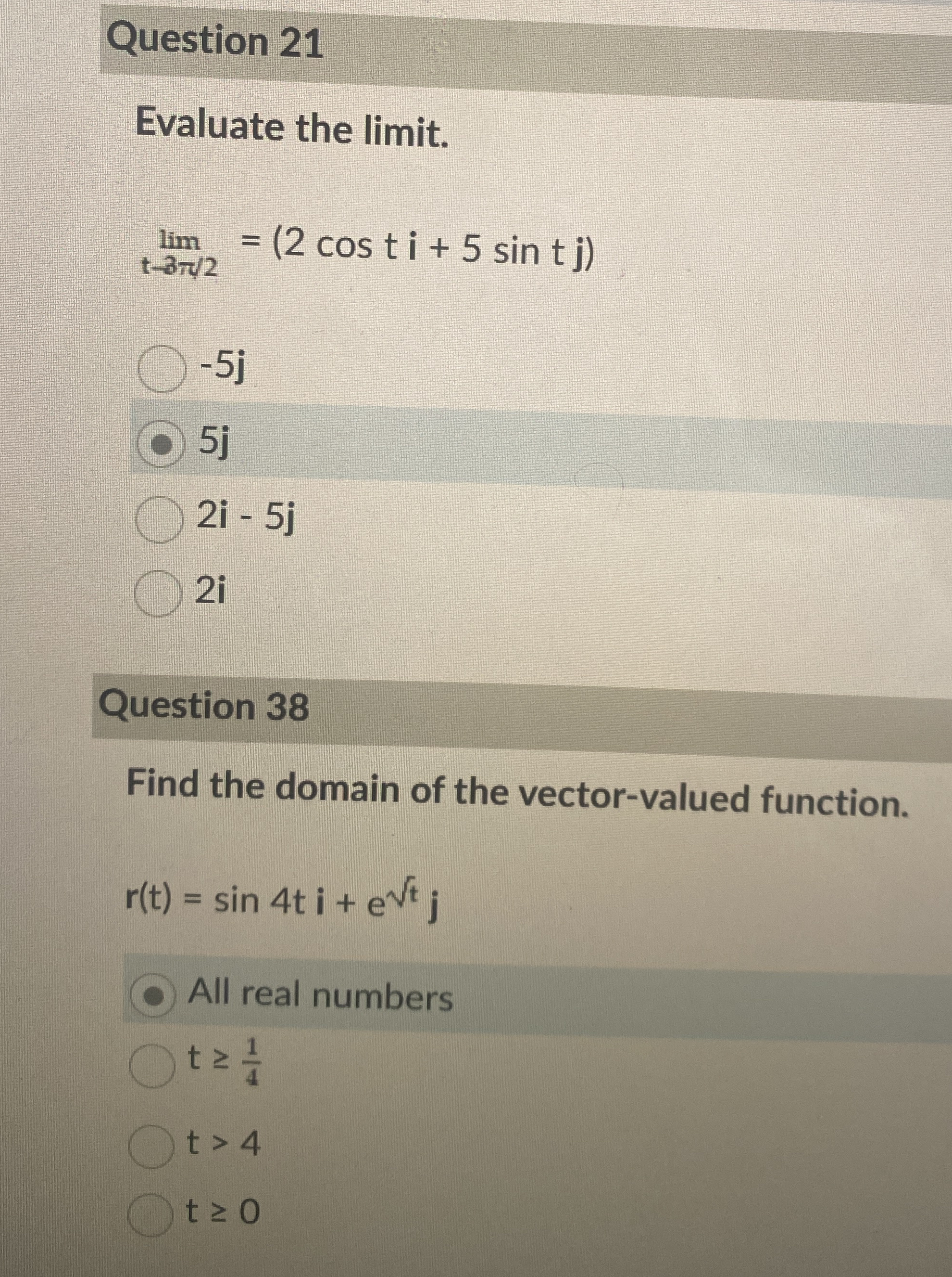 Question 2 1 Evaluate the limit . lim t - 3 2 = (