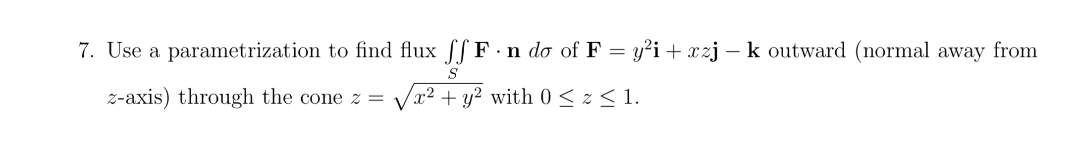 Use a parametrization to find flux F * n d of F =