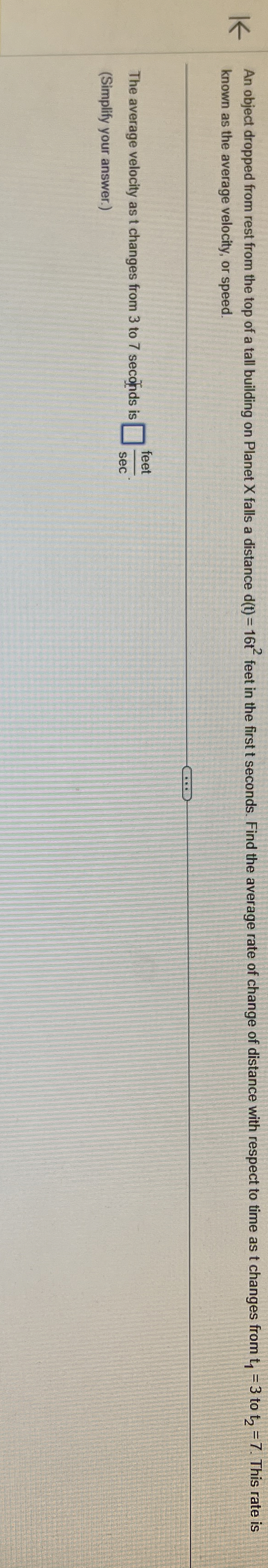 known as the average velocity, or speed. The