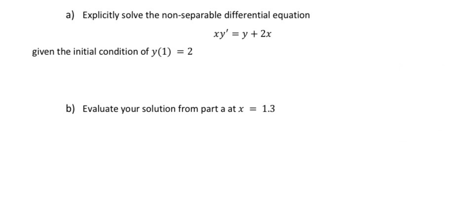 a ) Explicitly solve the non - separable