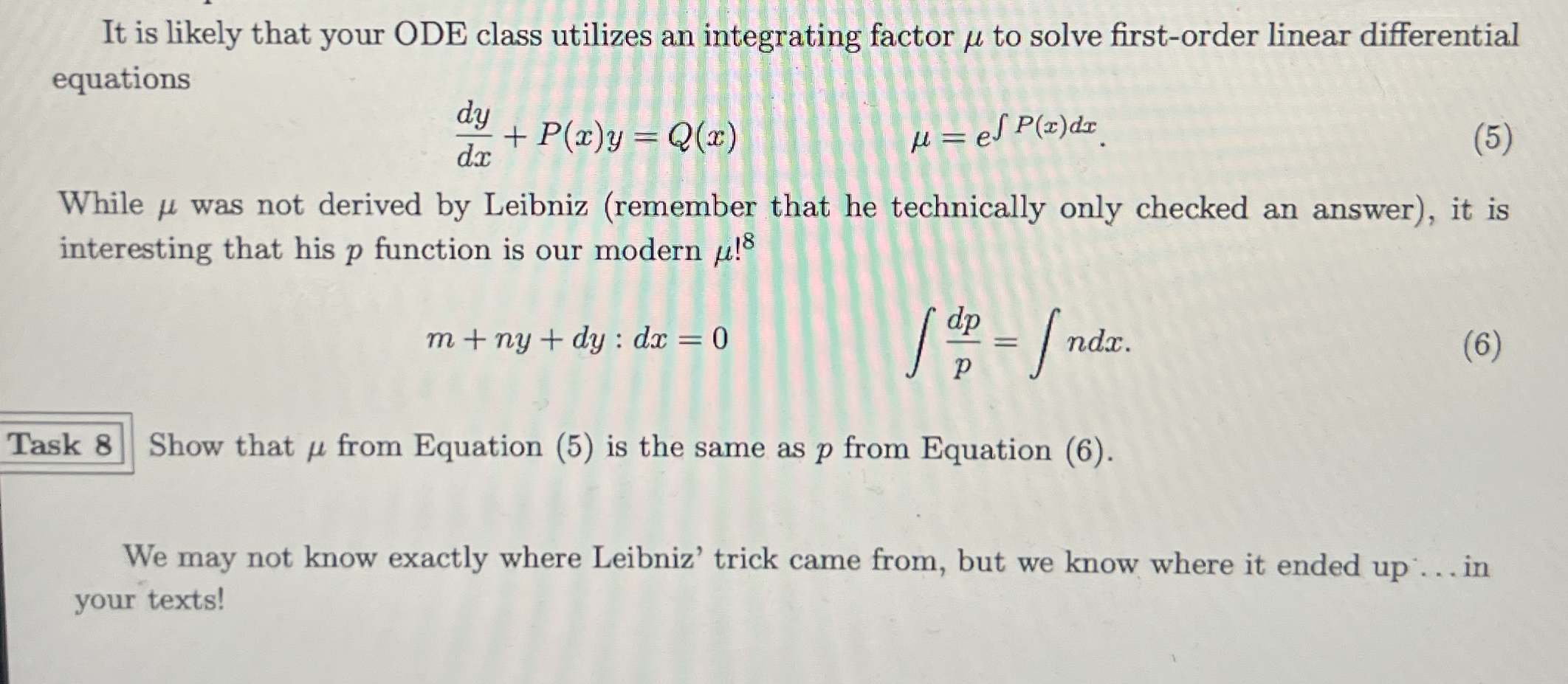 It is likely that your ODE class utilizes an