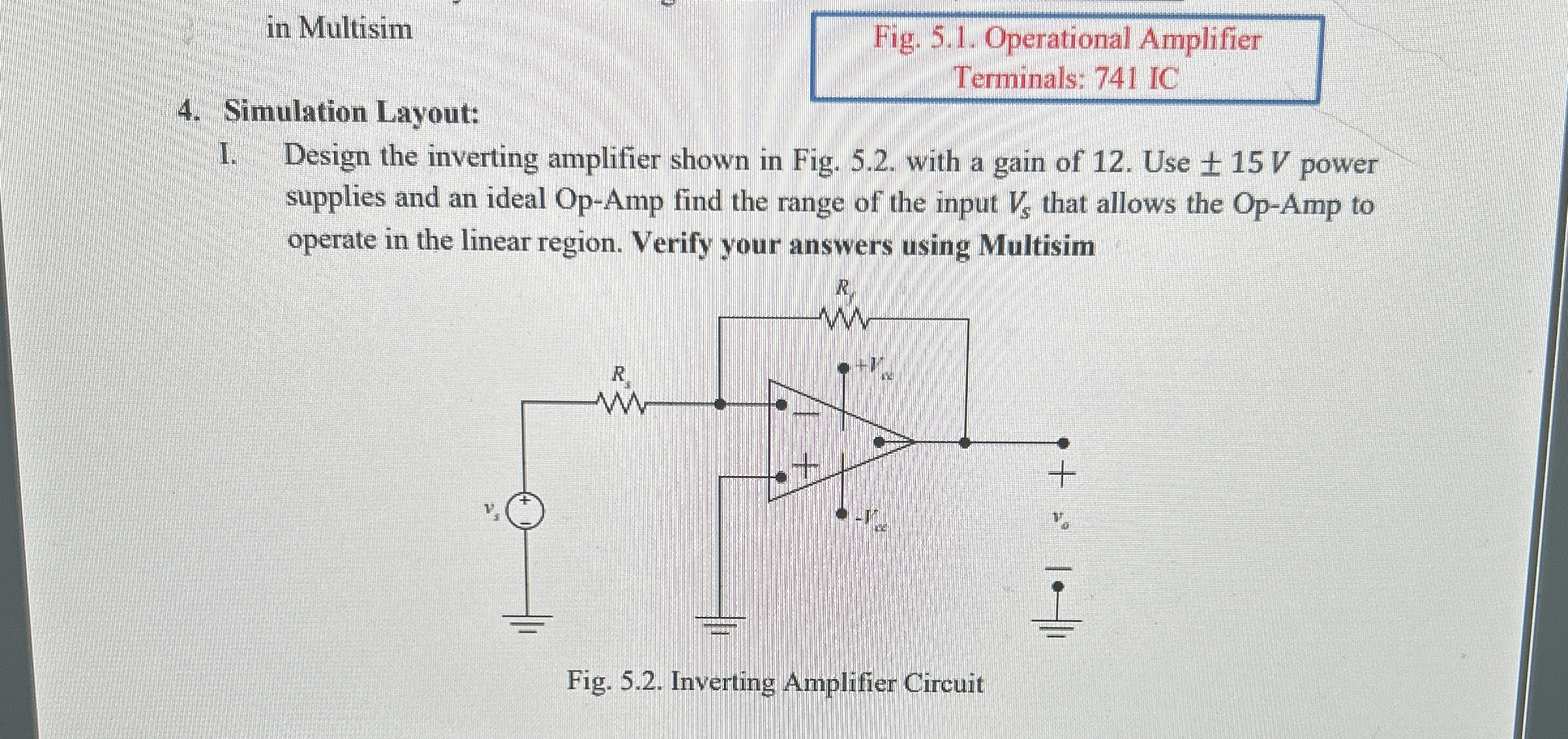 in Multisim Fig. 5 . 1 . Operational Amplifier