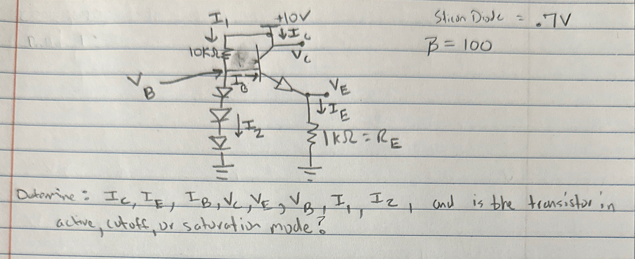 Dotemine: I C , I E , I B , V C , V E , V B , I 1