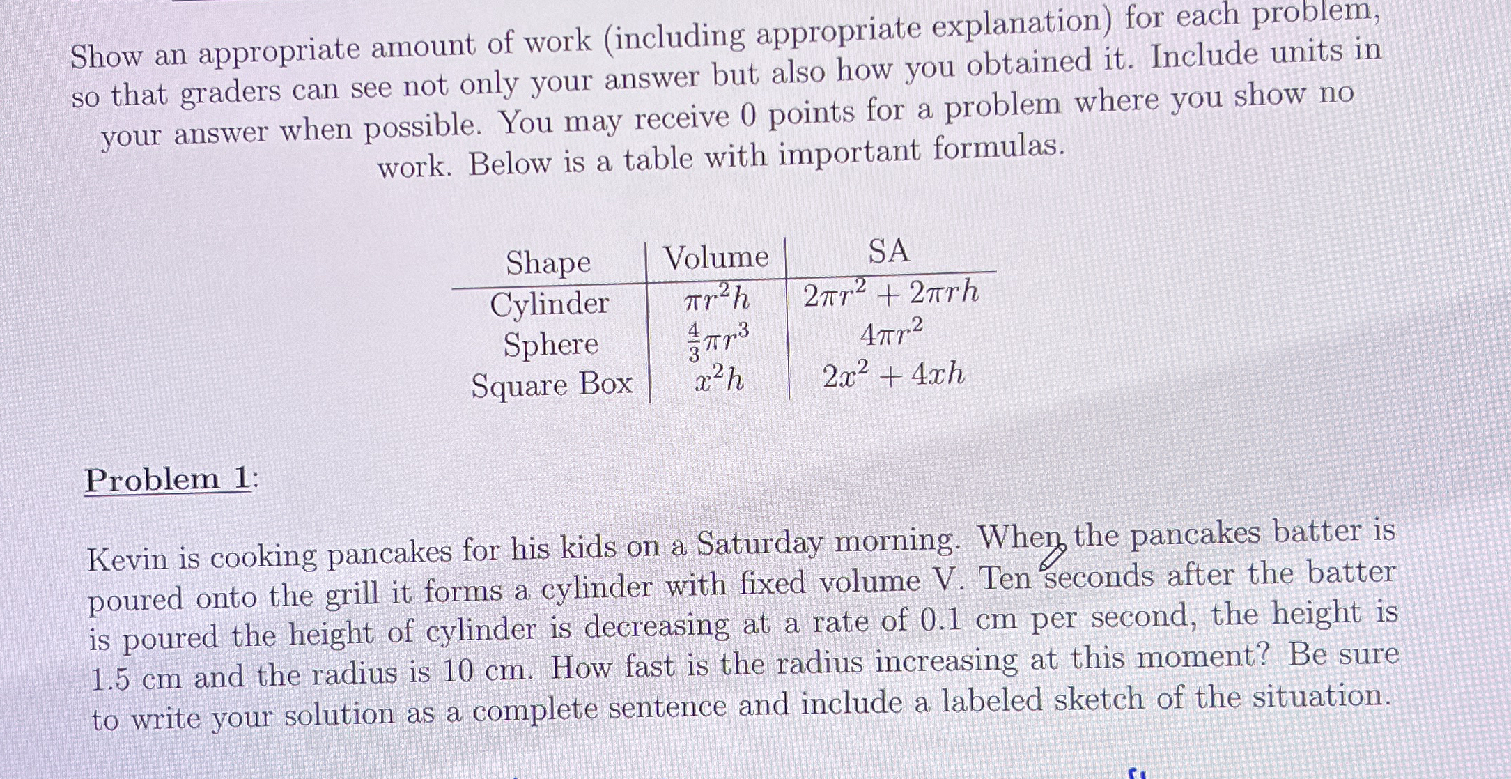 Show an appropriate amount of work ( including