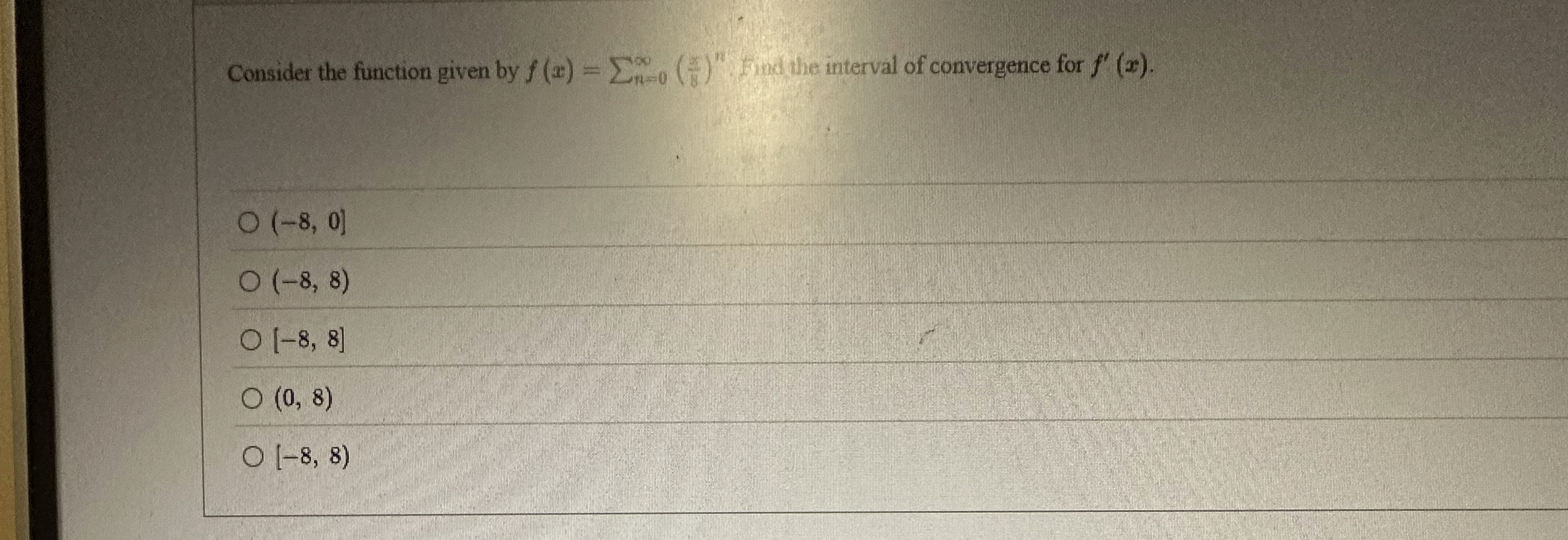Consider the function given by f ( x ) = n = 0 (
