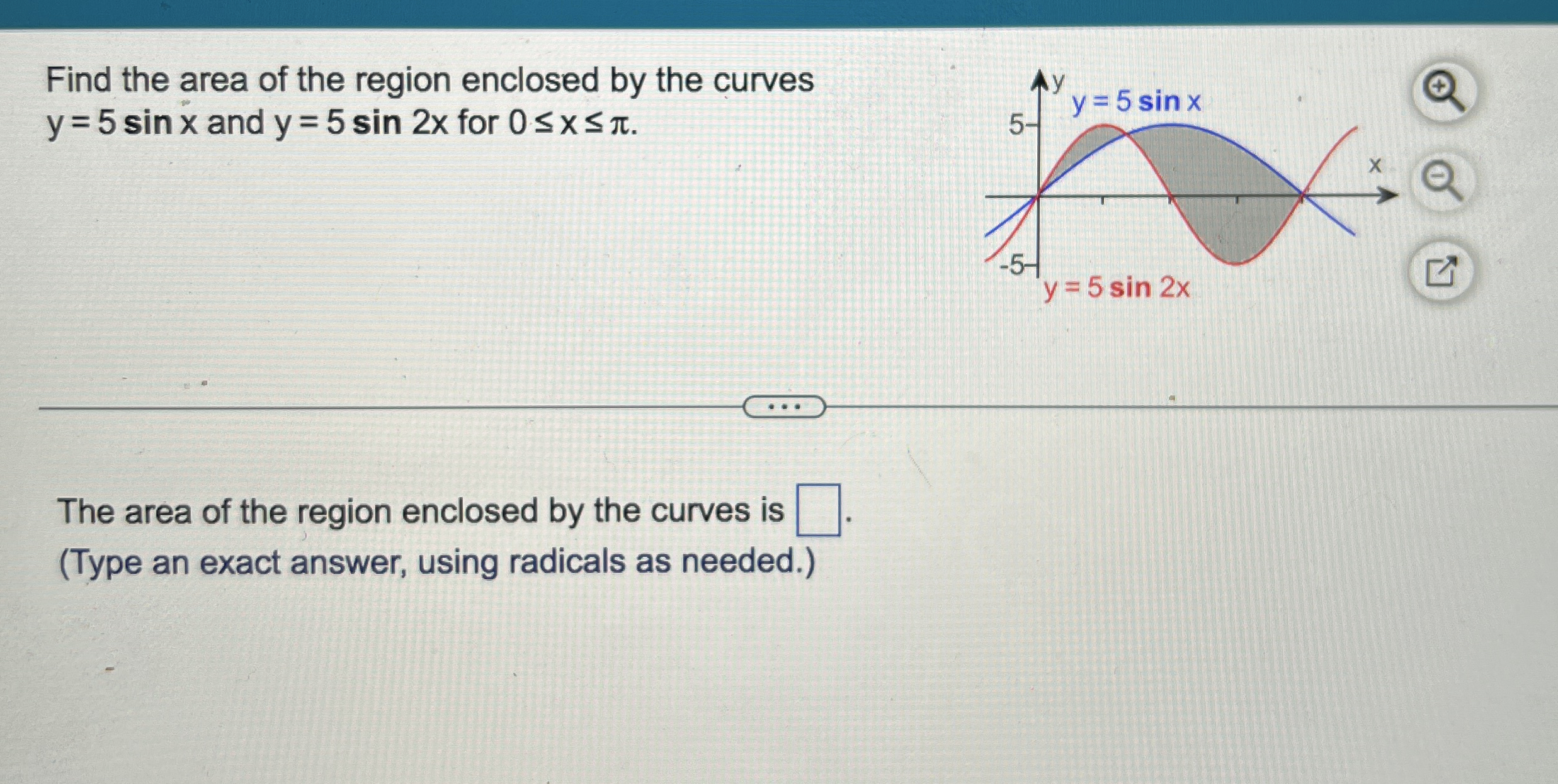 Find the area of the region enclosed by the