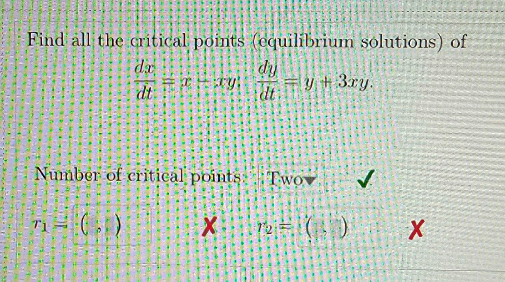 Find all the critical points ( equilibrium