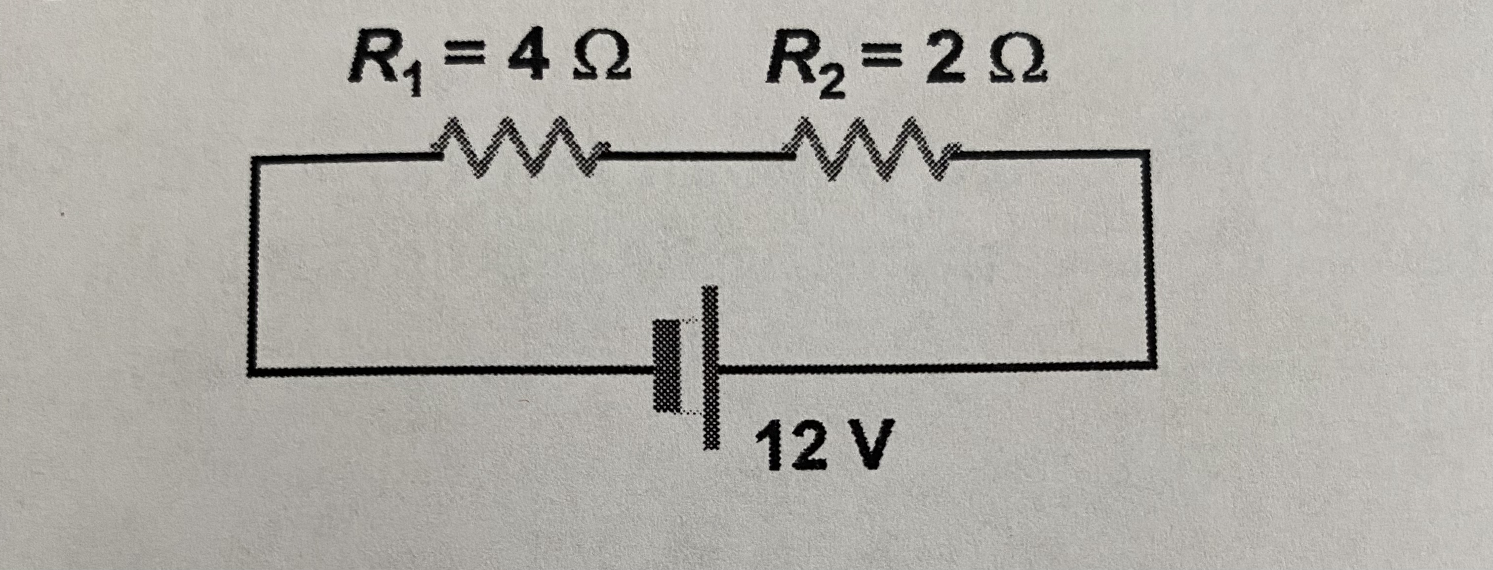 In the circuit below, what is the voltage drop or