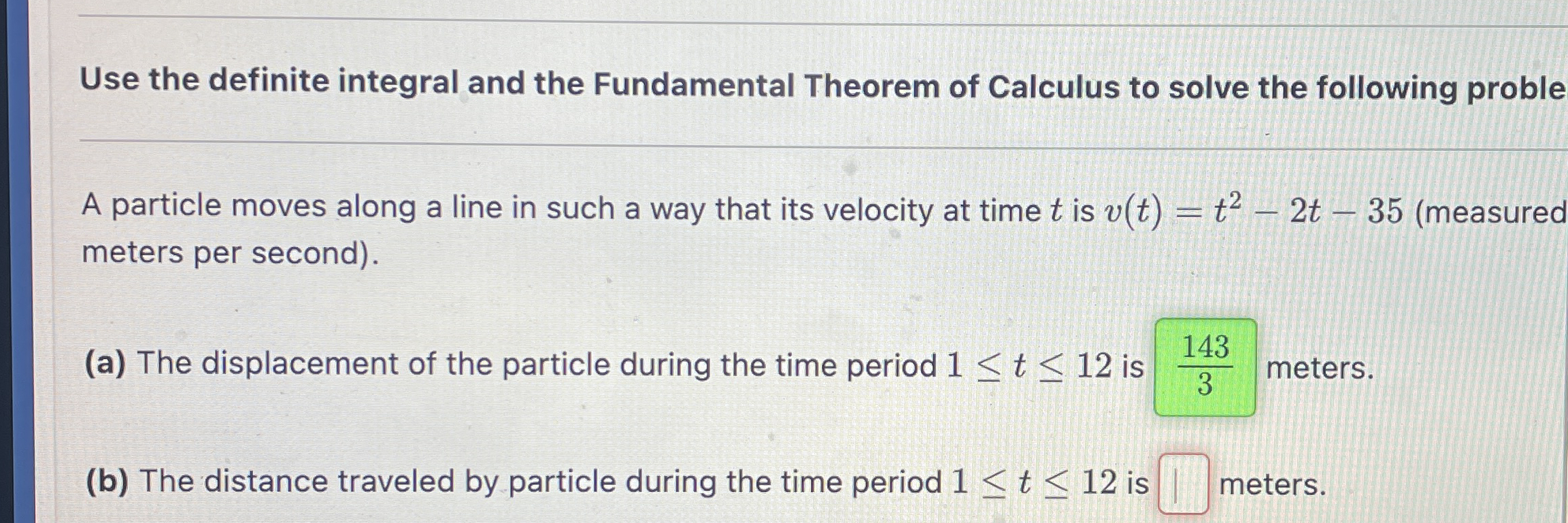 Use the definite integral and the Fundamental