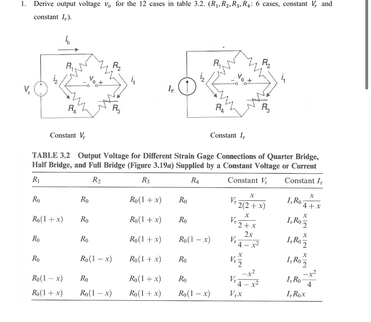 Derive output voltage v o for the 1 2 cases in