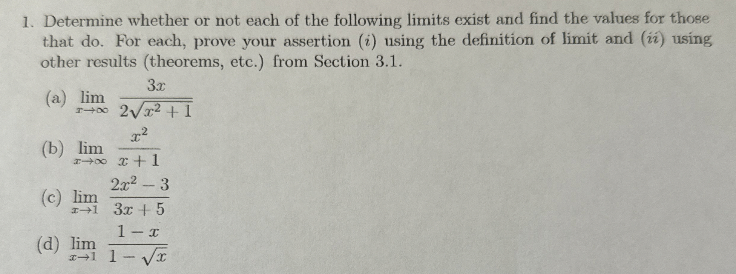 Determine whether or not each of the following