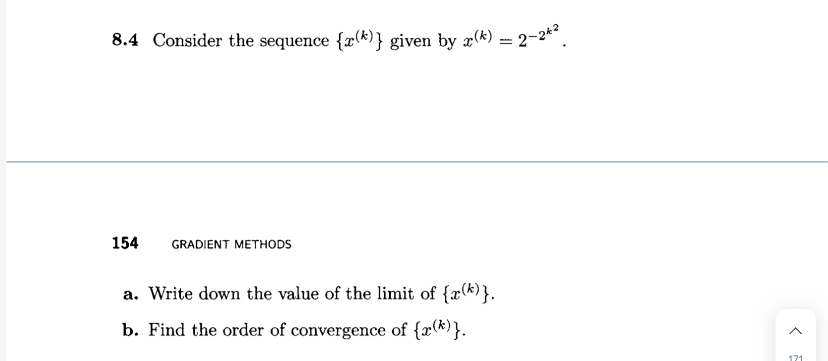 8 . 4 Consider the sequence { x ( k ) } given by