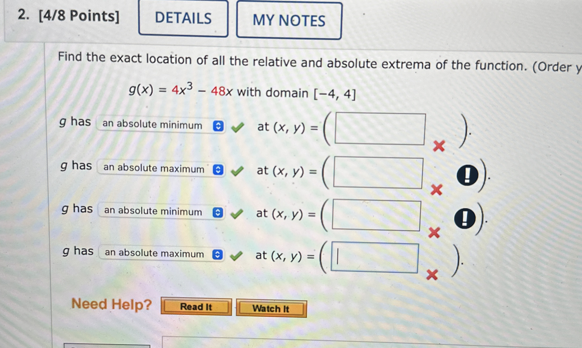Points ] Find the exact location of all the