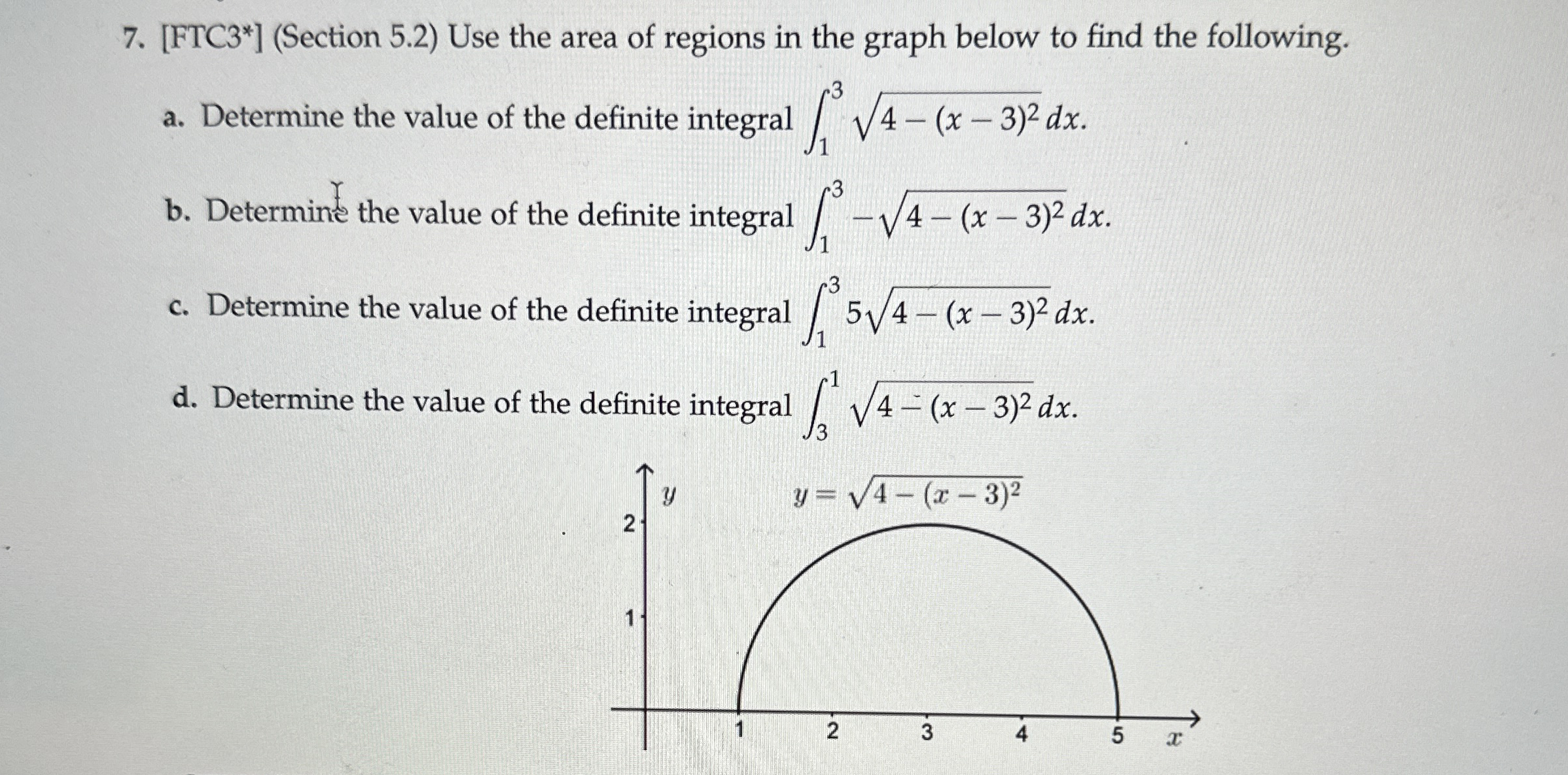 [ FTC 3 * ] ( Section 5 . 2 ) Use the area of