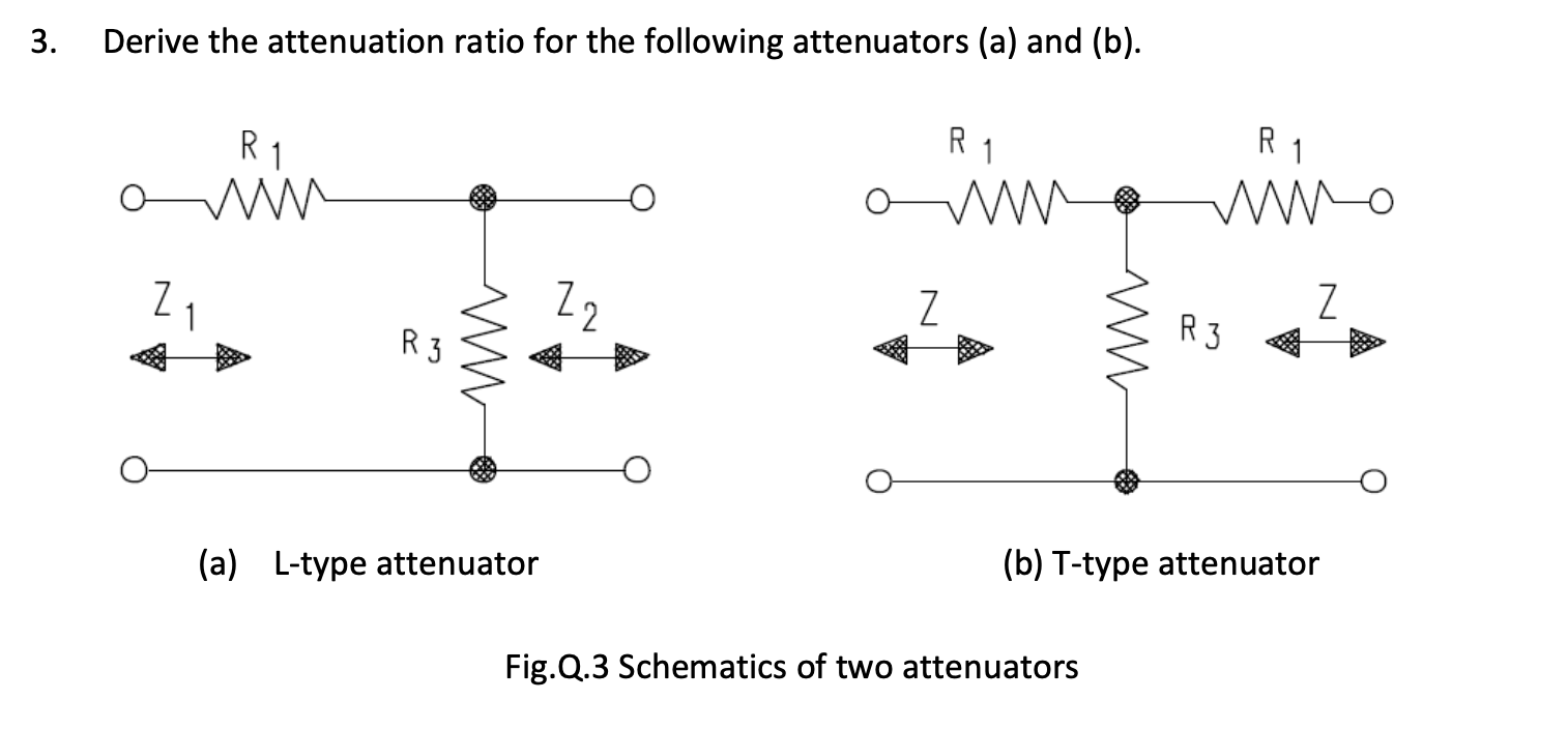 3 . Derive the attenuation ratio for the