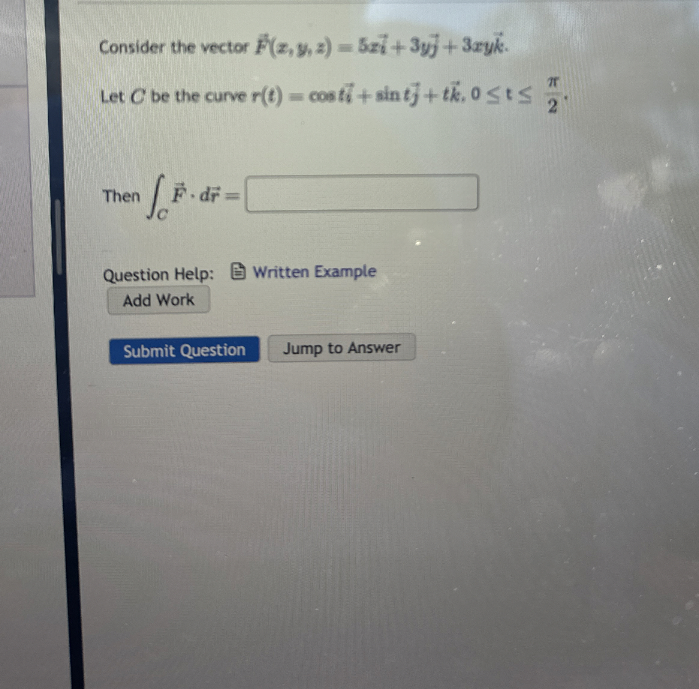 Consider the vector vec ( F ) ( z , y , z ) = 5