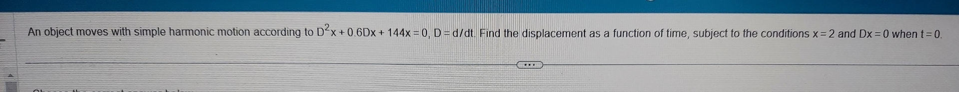 An object moves with simple harmonic motion