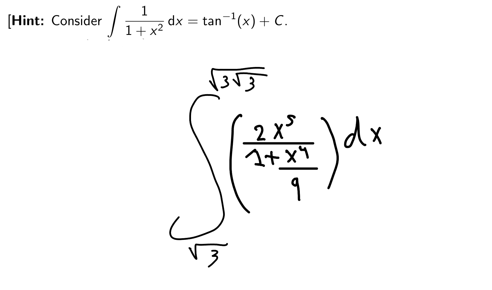 Please use subtituion methods to evaluate the