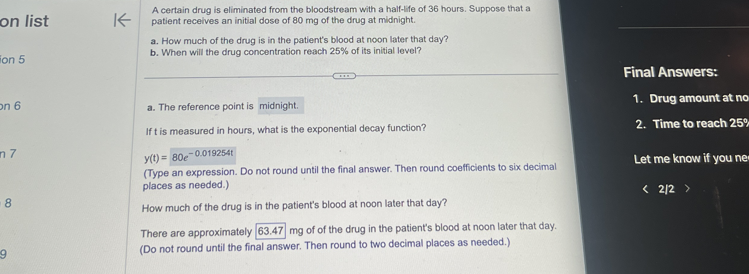 on list A certain drug is eliminated from the