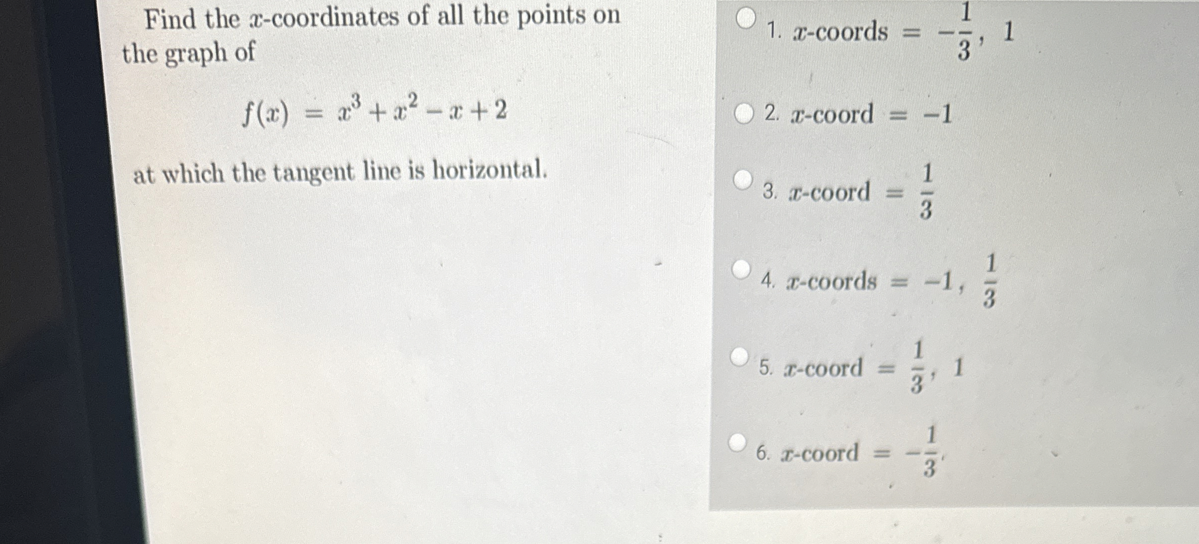Find the x - coordinates of all the points on the