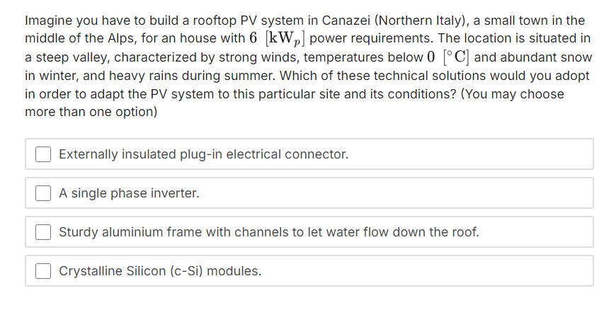 Imagine you have to build a rooftop PV system in